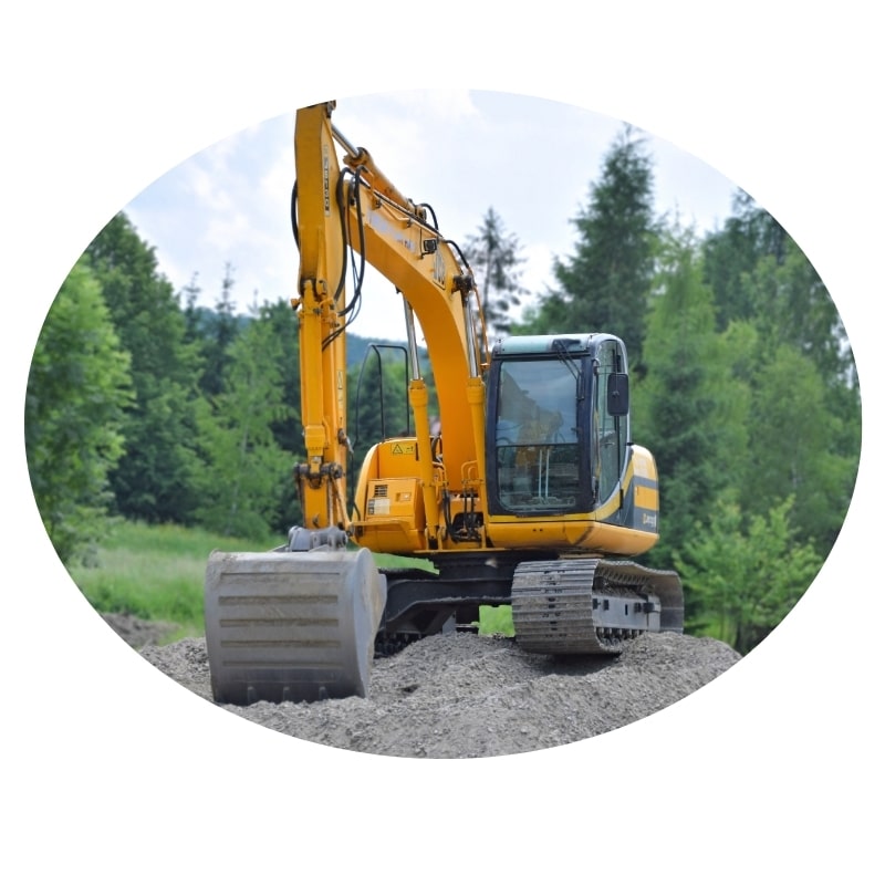 Excavator digging on a construction site near Lake Macquarie, New South Wales.