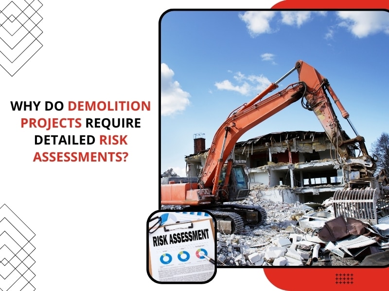 Ongoing demolition with a focus on safety, highlighting the importance of a demolition risk assessment for risk management.